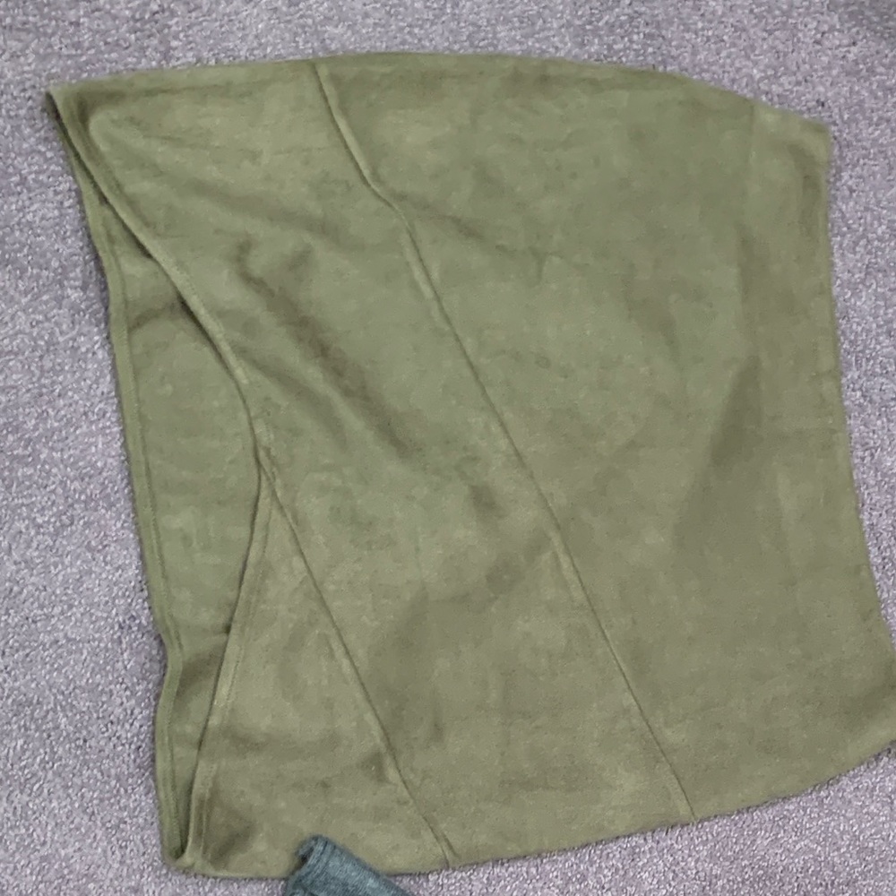 Green velvet skirt
